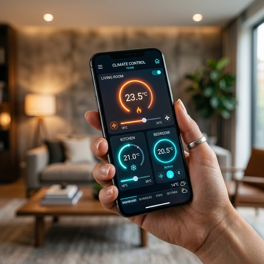 Controlul temperaturii de pe telefonul mobil